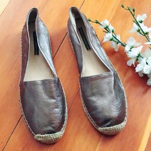 French Connection Metallic Espadrille Sammy Flats
